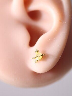 Cute Yellow Citrine Barbel Piercing Single Earring New!